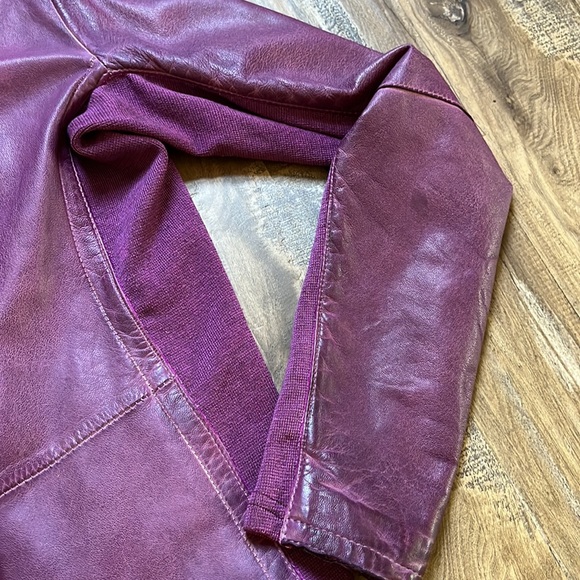 GMS-75 Purple Leather Zip Up Jacket - Picture 5 of 11